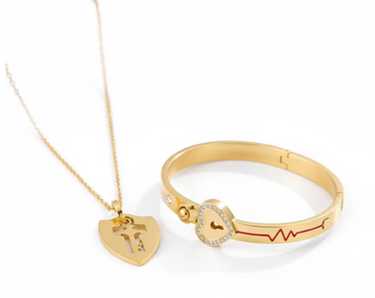 ForeverKeyed™ Couples Locking Bracelet & Necklace Set